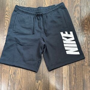 Nike Men's Black Shorts with White Graphic